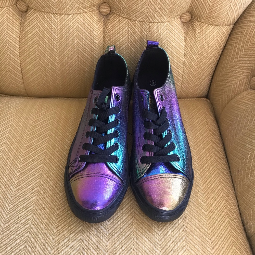 Iridescent Canvas Fashion Sneakers (NWOT)